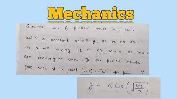 A particle moves in a plane under a constant acceleration Ma llL to OX and an acceleration -2My llL.