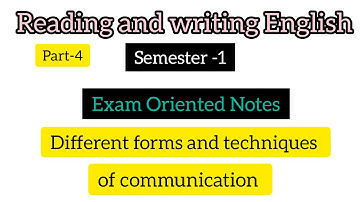 SGOU / Reading and writing English /Different forms and techniques of communication /Notes.part-4.