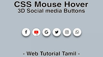 CSS Mouse Hover 3D Social Media Button Effect - Web Tutorial Tamil || #html #css #shorts #website