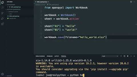 Create a "Hello World" Excel Spreadsheet With openpyxl