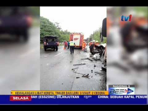 3 Maut 2 Cedera Kereta Lori Treler Dan Lori Kecil Kemalangan Di Raub 2 Jun 2015 Youtube