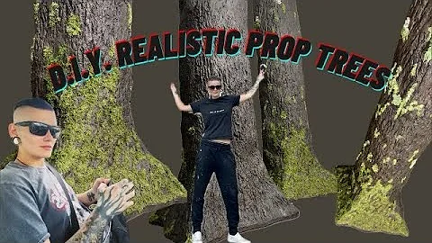 How to Make a Realistic PROP TREE Using Concrete Stamping | DIY Fake Tree Tutorial 🌲🔥