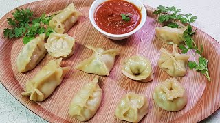 Steamed chicken momo in 10 different shapes and momo chutney ( malayalam)