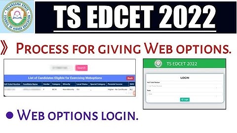 TS EDCET 2022 Process for giving Web options ||List of eligible candidates|| Web options login.