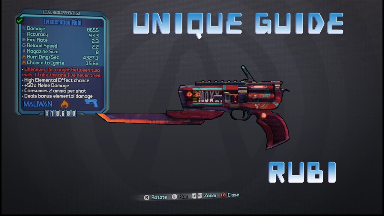 Borderlands 2 Unique Weapon Guide: Rubi - YouTube.