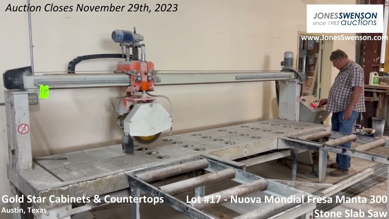 Lot #17 - Nuova Mondial Fresa Manta 300 Stone Slab Saw