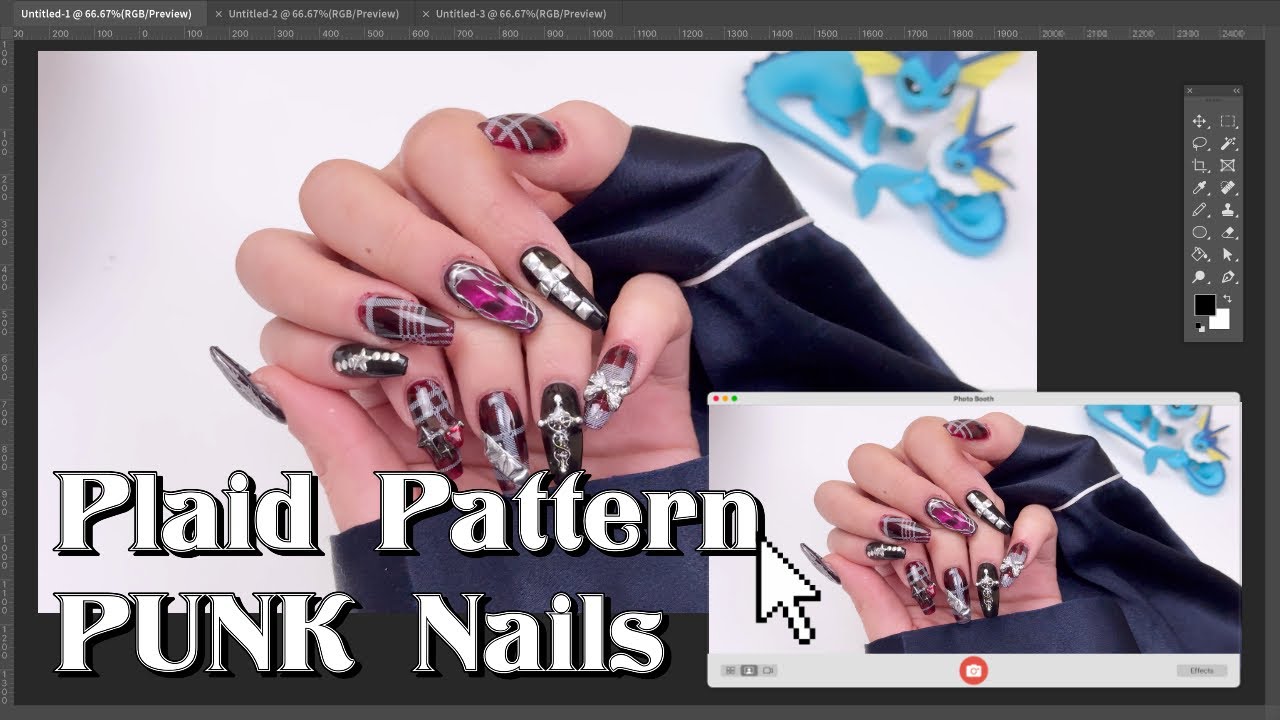 블랙 레드 펑크네일❤️‍🩹🖤🇬🇧 | 팁연장 | 셀프네일 | 펑크네일 | 하트네일 | 네일플레이트 | ASMR | 셀프연장