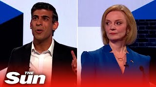 Rishi Sunak and Liz Truss clash over economy and tax cuts in bitter TV debate