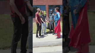 When Batman and Superman Meet a Fan #shorts #batman #superman