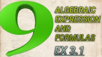 UNIT 3 ALGEBRAIC EXPRESSION AND FORMULAS EX 3.1 Q NO 7 (PART 1 TO 3) CLASS 9 SINDH TEXT BOARD