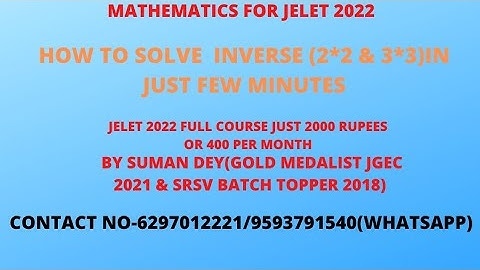 INVERSE OF A MATRIX IN SHORTCUT