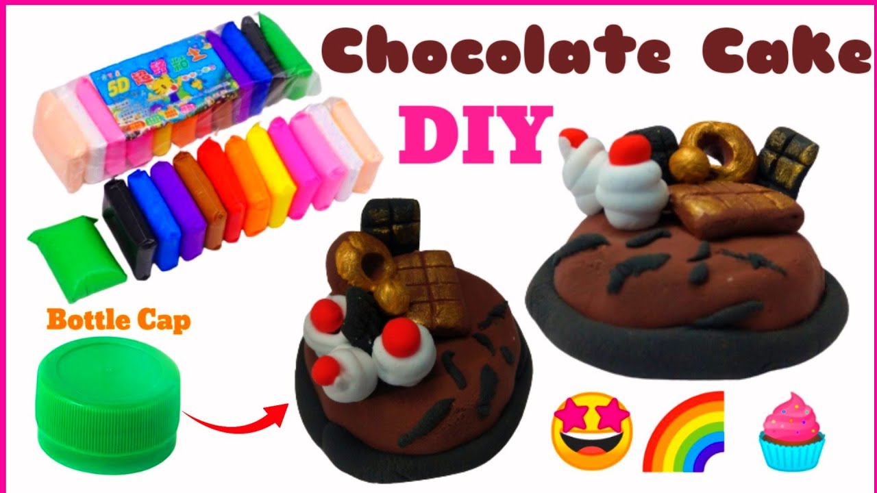 How to make Chocolate Cake with foam clay polymer clay at home #clay # ...