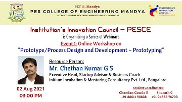 Online Workshop on "Prototype/Process Design and Development – Prototyping"