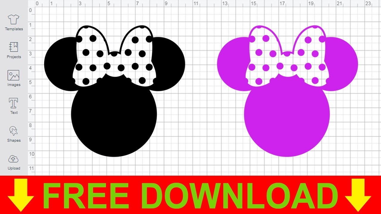 Disney SVG Free Minnie Head With Bow Cutting Files for Cricut