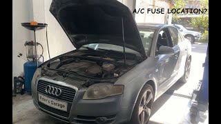 Audi A4 B7 AC fuse Air conditioning compressor fuse relay location