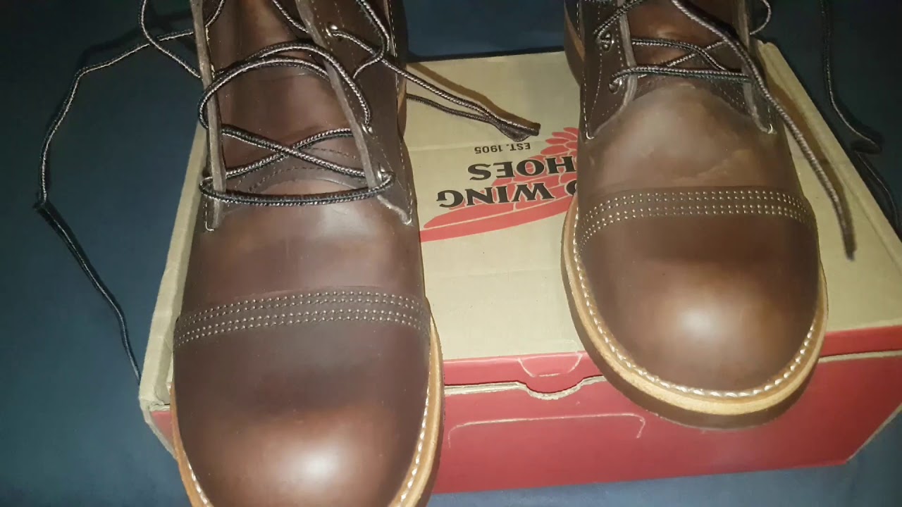 Red wing Iron Ranger Amber harness 8111 boot on feet - YouTube