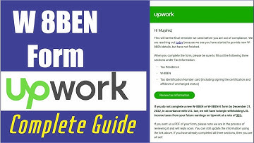 How To Fill W 8BEN Form On Upwork | Upwork Tax Information