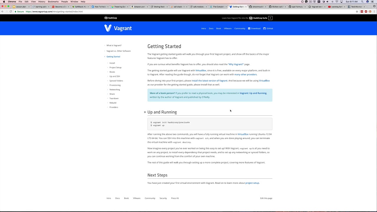 Learning SaltStack Setup testing env with Vagrant and VirtualBox
