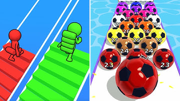 Bridge Race vs Marble Run 3D🟨🟩🟥All Levels Walkthrough Gameplay H1D