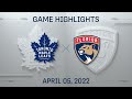 NHL Highlights | Maple Leafs vs. Panthers - Apr. 5, 2022