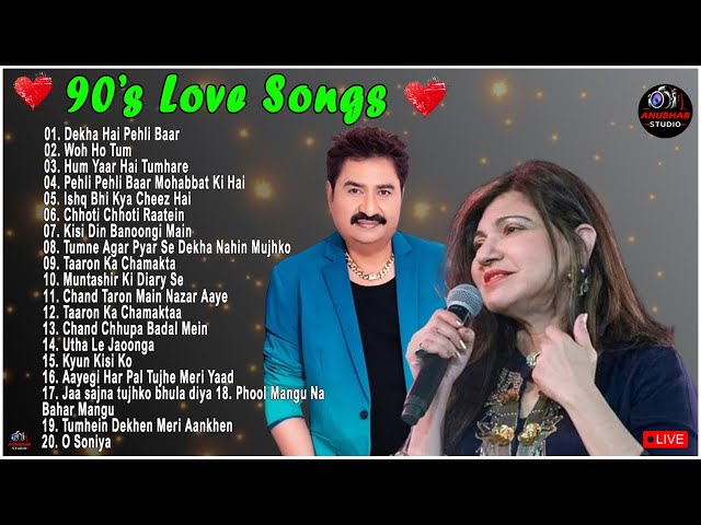 90s Hits❤️ Romantic Melodys Songs Kumar Sanu ❤️ Alka Yagnik & Udit Narayan #90severgreen #bollywood class=
