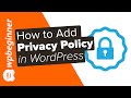 How to Add a Privacy Policy in WordPress