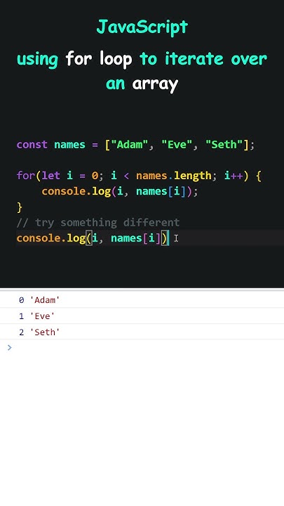 JavaScript 🌼 using for loop to iterate over an array 🌻 try something ...