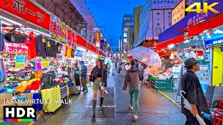 Tokyo Ueno, Rainy Evening Walking Tour | Summer’s End 2026 • 4K HDR