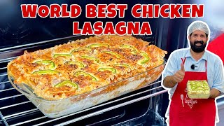 Classic Chicken Lasagna  Lasagna With White Sauce  10 Minutes Lasagna Recipe in Oven  BaBa Food