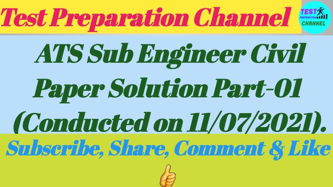 ATS Solved Paper for the post of Sub Engineer Civil BPS 12 in W&SC Part 01