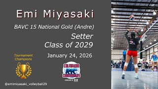 Tournament Champions: Colorado Crossroads Highlights | Emi Miyasaki - Setter - BAVC 15 National Gold