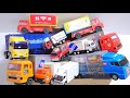 Unique trucks♪ Miniature cars of various trucks run uphill☆Working miniature cars.