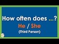 How Often Does...? | He / She | Third Person Pronouns | Easy English Conversation Practice | ESL
