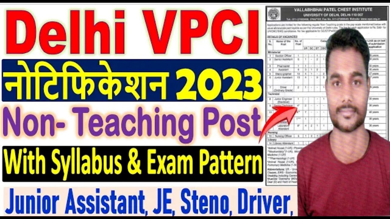 Delhi VPCI Recruitment 2023 Notification¦¦vpci recruitment