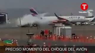 Avión de Latam choca con carro de bomberos aeronáuticos en pista del Jorge Chavez