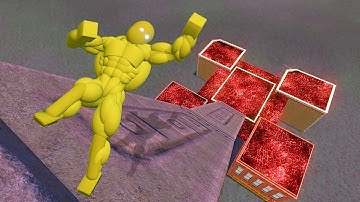 CRAZY Ragdoll Physics Gets INSANE Falling From a Huge Ramp Into Lava!