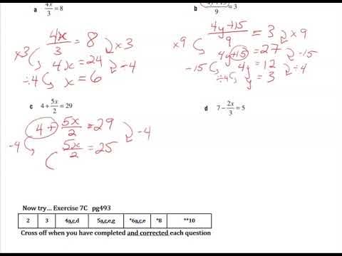 Year 8 7C Equations with fractions - YouTube