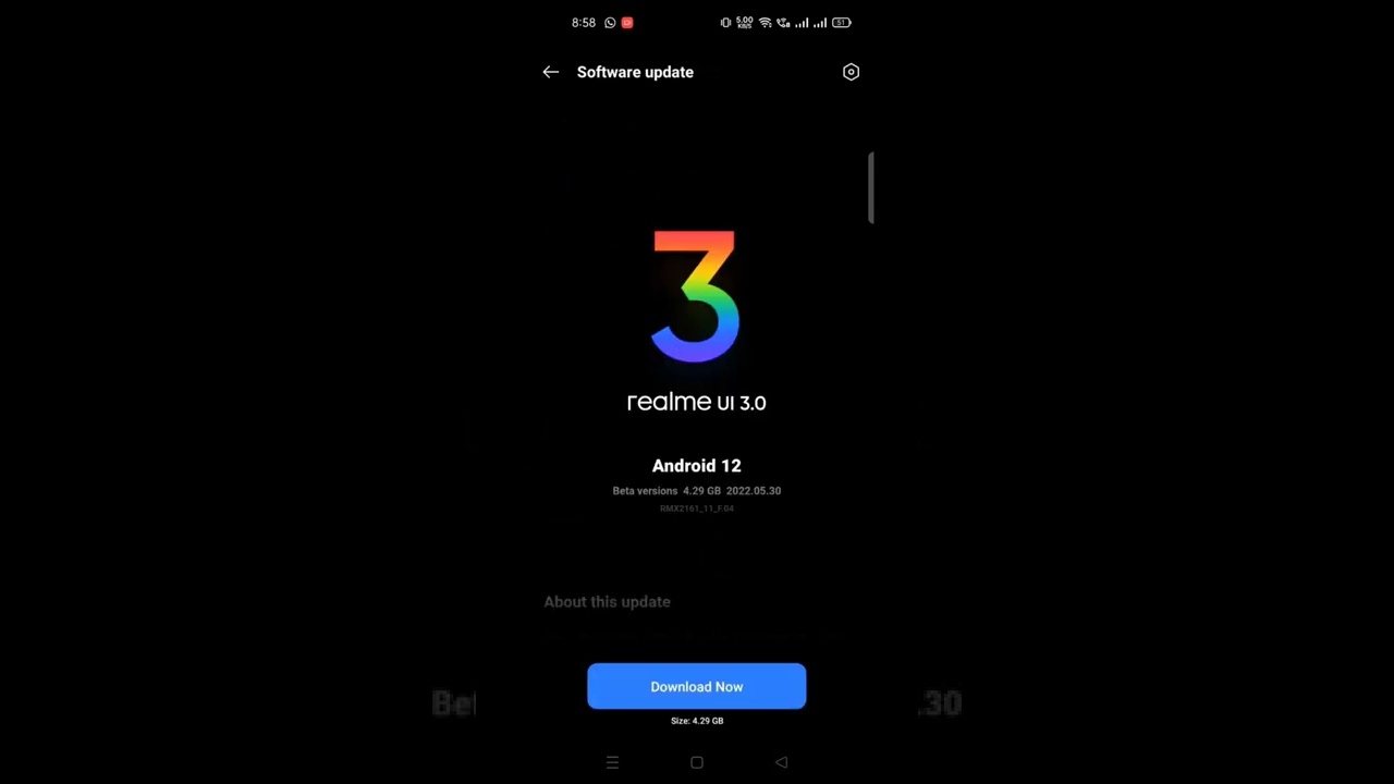 RealmeUi3.0 Android 12, Realme narzo 20 pro update3.0