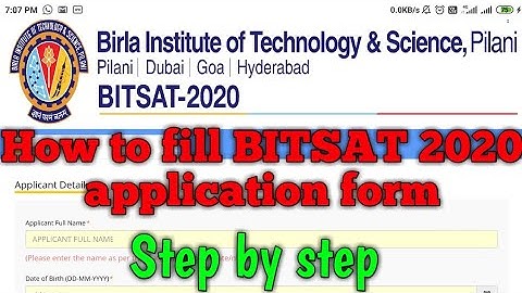 #BITSAT #BITS #PILANI  How to apply BITSAT 2020 application form | Bits pilani | Bits pilani form
