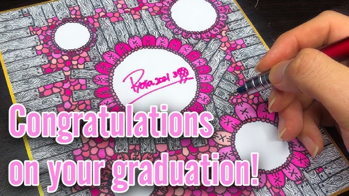 卒業 寄せ書きの色紙にかわいいイラストを描いてみた Ohuhu ペン画 How To Draw Graduation Illust Youtube