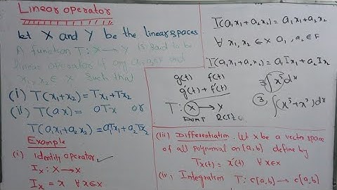 Linear operator || examples of linear operator || funtional analysis