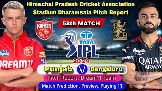 IPL 2024 58th Match Prediction & Pitch Report Dream11 Punjab Kings vs Royal Challengers Bangalore
