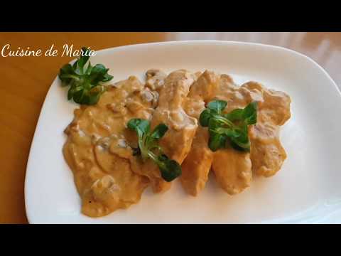 Video: Cómo Cocinar Pavo Con Champiñones En Salsa Cremosa