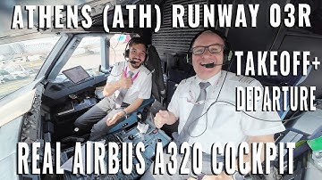 ATHENS 🇬🇷, (ATH) | TAKEOFF + DEPARTURE RUNWAY 03R | REAL AIRBUS A319 | + BRIEFING + TAXIING