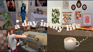 a day in my life (first day at job, decorating, running, etc) | sims vlog