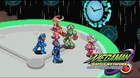 Two MegaMen Against ClockMan! Mega Man Battle Network Operate Star Force
