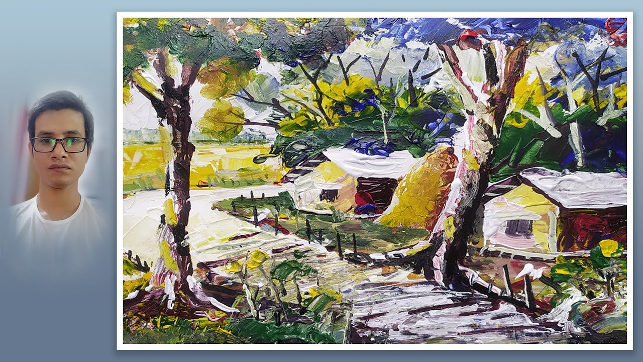 Rafiq Artist Draw a Scenery with acrylic || Rafiq art and craft - YouTube