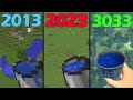 water bucket MLG in different years be like