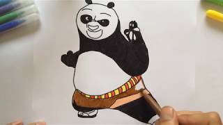 How to draw kung fu panda| Coloring game page | Learning Drawing Art Colors screenshot 4