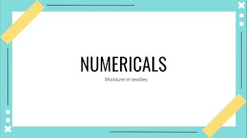 Numericals - Moisture in textiles - GATE problems with solution - TIPS